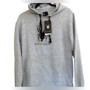 Spyder Gray and Black Hoodie With Spyder Logo Men’s Size Medium NWT